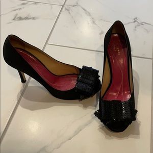 Kate spade genie satin peep toe heels